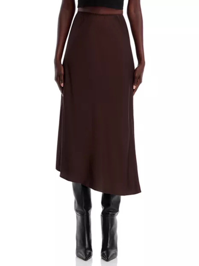 Vanessa Bruno Cruise Brown Midi Slip Skirt